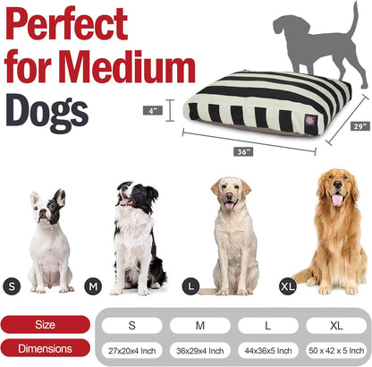 Majestic Pet Stripes Rectangle Medium Dog Bed Washable – Non Slip Comfy Pet Bed – Dog Crate Bed with Removable Washable Cover – Dog Kennel Bed for Sleeping, Polyester Fiber, Medium, Black2
