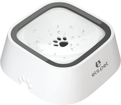 ELS PET Grey 70Oz 2L No Spill Dog Cat Bowl Carbon Filter Water Dispenser | 70Oz 2L, Floating Disk Slow Drink, Activated Carbon Filter, Dual Spill Proof, anti Slip, Dishwasher Safe, Medium Large Dogs10