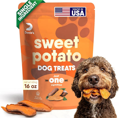 Davie'S Sweet Potato Dog Treats - Healthy, Natural Dog Chews, Low Fat, 1 Lb. Bag1