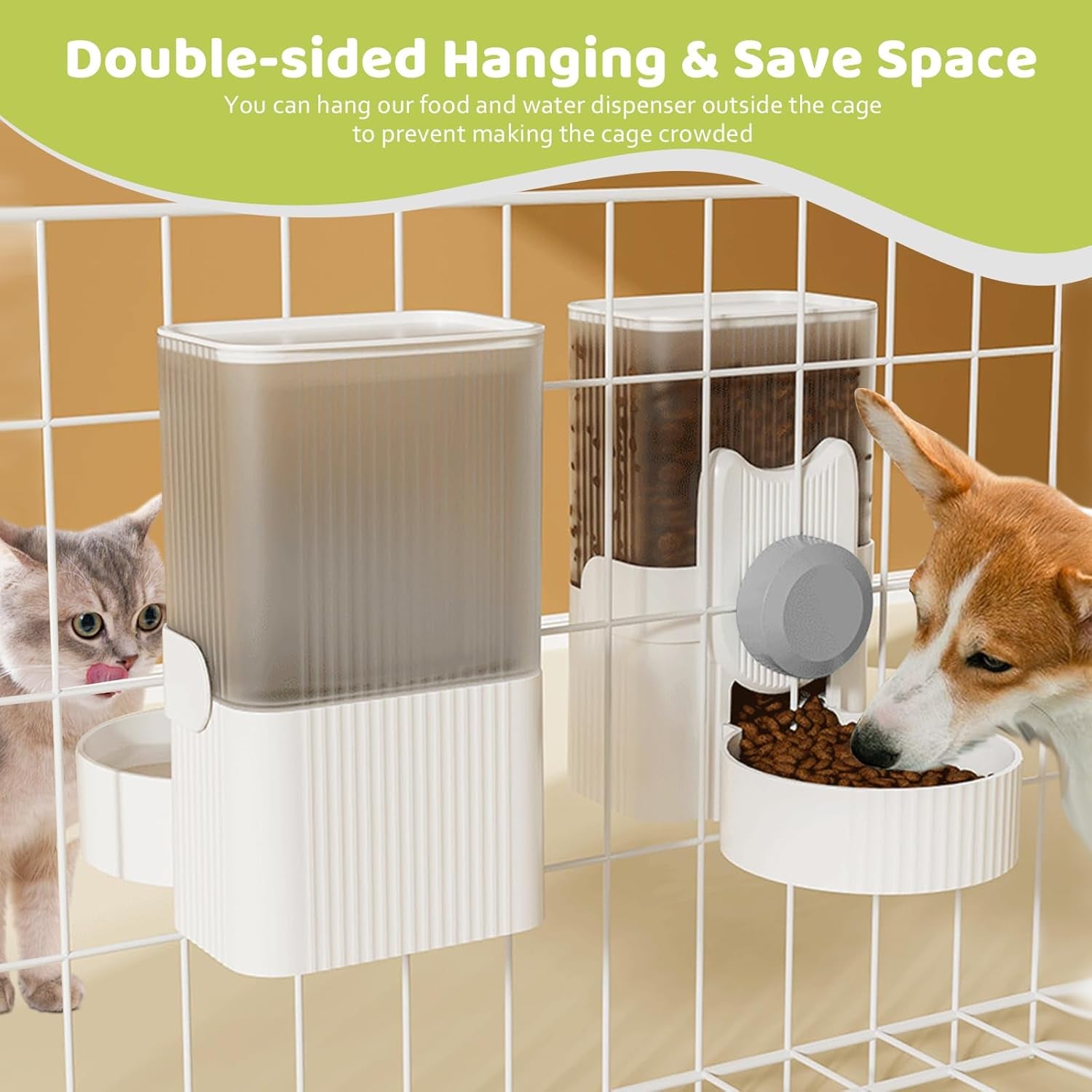 hanging-cage-automatic-small-pet-food-bowl-water-bottle-dispenser-1l-auto-gravity-pet-feeder-and-waterer-set-kennel-feeding-station-crate-feeder-dish-for-rabbit-puppy-cats-ferret-grey