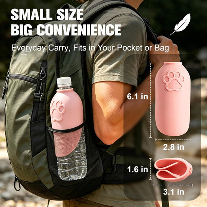2Pcs Portable Dog Water Bottle Attachment, Slip-On Pet Water Bowl for Walks | Silicone Dog Drink Dispenser, Fits Openings 26Mm+ Water Bottles, Ideal for Daily Hiking & Travel, Quick Rinse & Easy Setup7