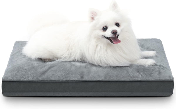 Dog Crate Bed Waterproof Deluxe Plush Dog Beds with Removable Washable Cover Anti-Slip Bottom Pet Sleeping Mattress for Large, Medium, Jumbo, Small Dogs, 41 X 27 Inch, Gray13