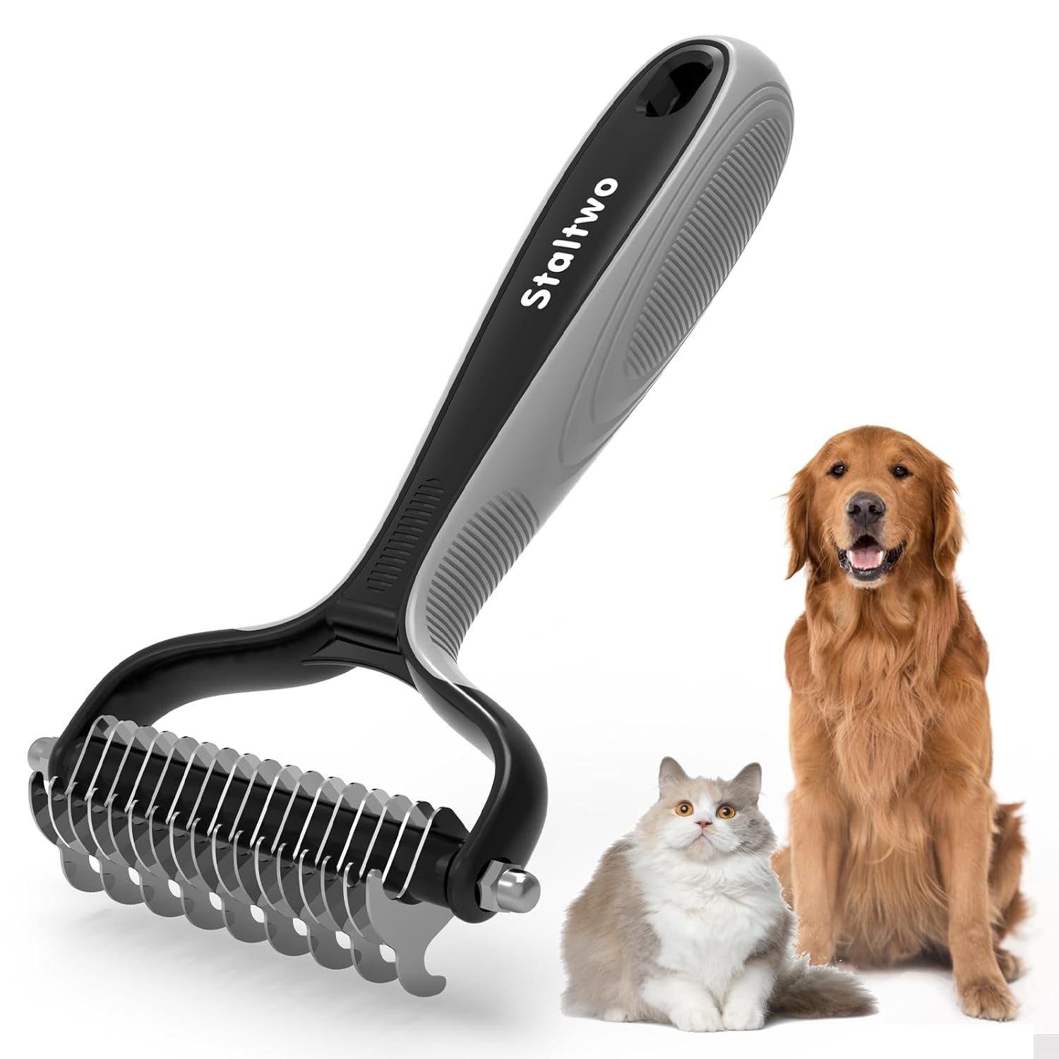 staltwo-deshedding-dog-brush-for-shedding-undercoat-rake-for-dog-cat-orange-extra-wide-double-sided-pet-grooming-tool-shedding-control-for-long-medium-haired-dogs-and-cats-knot-removal