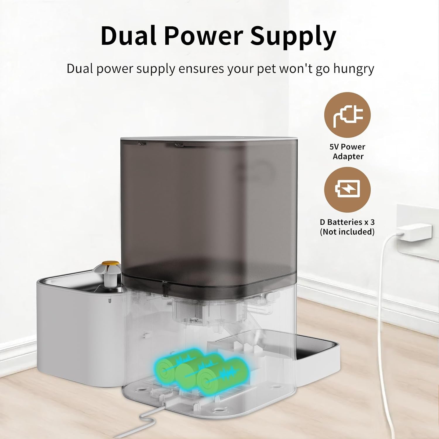 doel-5g-2-4g-wifi-automatic-cat-feeder-and-water-fountain-6l-24-cups-timed-dry-food-dispenser-for-2-5-weeks-with-app-remote-control-voice-for-small-medium-dog-puppy-kitten-white