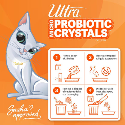 NEW Ultra Probiotic Micro Crystals Cat Litter - 99.9% Dust Free, Soft on Paws, Fragrance Free - 5 Lbs.5