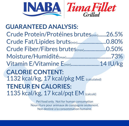 INABA Grilled Fillets Cat Treats, Tuna in Tuna Broth, 6Ct | Hand-Cut Grilled Tuna, Broth-Packed, Vacuum Packed, 71% Moisture, Immune Support, Grain-Free, 6 X 0.52 Oz Fillets4