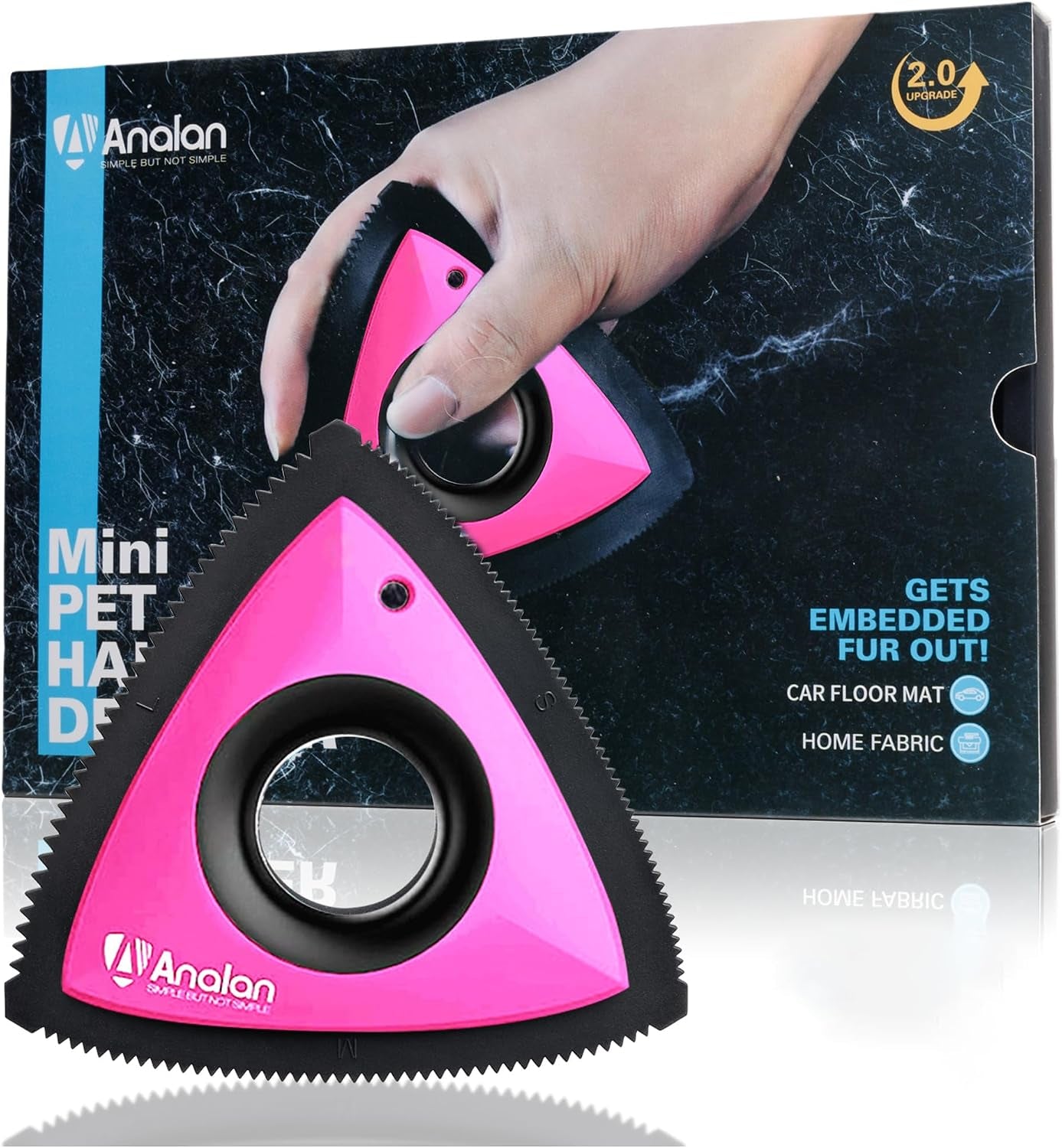 analan-mini-pet-hair-remover-for-car-detailing-dog-hair-tool-brushblack-deep-cleaning-reusable-rubber-gentle-on-fabrics-triangle-design-for-car-interiors-couch-rugs-carpet-mats-furniture