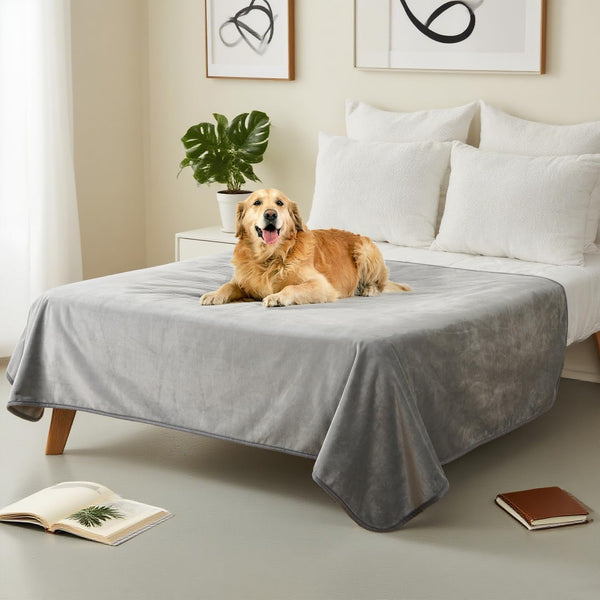 Washable Waterproof Dog Blankets for Large Dogs, 50"X60" Black | Soft Fluffy Pet Blanket for Couch Sofa Car Crate, Bed Furniture Protector, Reversible Sherpa Fleece Dog Blanket, Paw Pattern17
