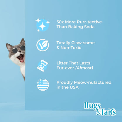 Cat Litter Deodorizer – Pet Safe Odor Eliminator & Housebreaking Supplies for Cats, Kittens, & Small Pets – Natural, Unscented, Non Toxic, Low Dust, 2 Lbs, by Hugsandtails4