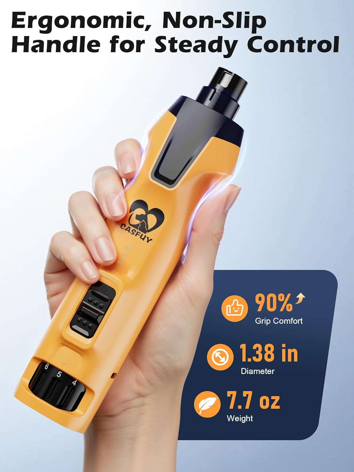 casfuy-6-speed-dog-nail-grinder-50-boost-power-dog-nail-trimmers-quiet-with-dust-cap-2-led-lights-2000mah-battery-4-8v-motor-electric-pet-toenail-file-tool-for-large-medium-small-dogs-cats