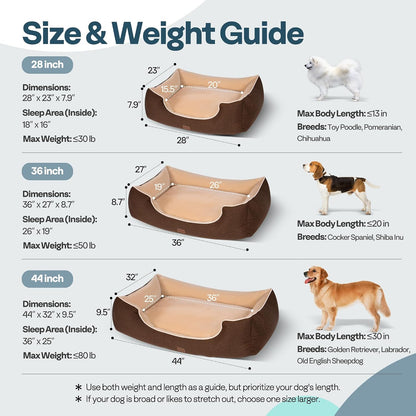 Extra Thick Orthopedic Dog Bed for Large Sized Dogs, 36", Brown | with Removable Washable Cover, Waterproof Lining & Non-Slip Base, Pet Dogs Couch Sofa with Dual-Layer Interior Padding7