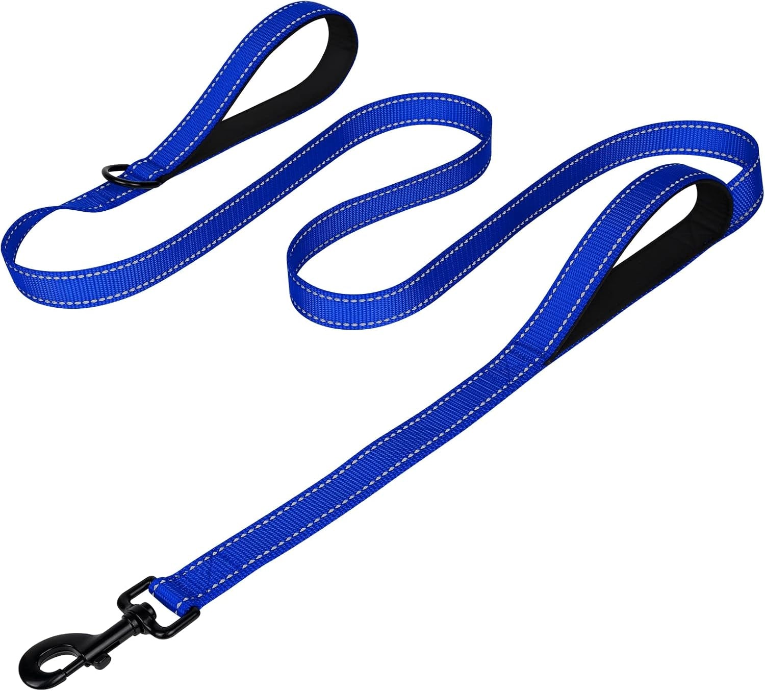 joytale-reflective-dog-leash-for-medium-large-dogs-6-ft-x-1-black-heavy-duty-nylon-webbing-padded-handle-for-comfort-visible-at-night-for-walking-training