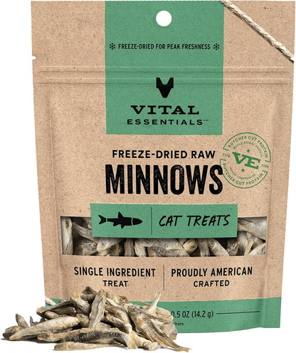 Vital Essentials Freeze Dried Minnows Cat Treats, 1.0 Oz Bag | Single Ingredient, Premium Quality Protein, Grain Free, Healthy Treats, USA Made with U.S. & Globally Sourced Ingredients11