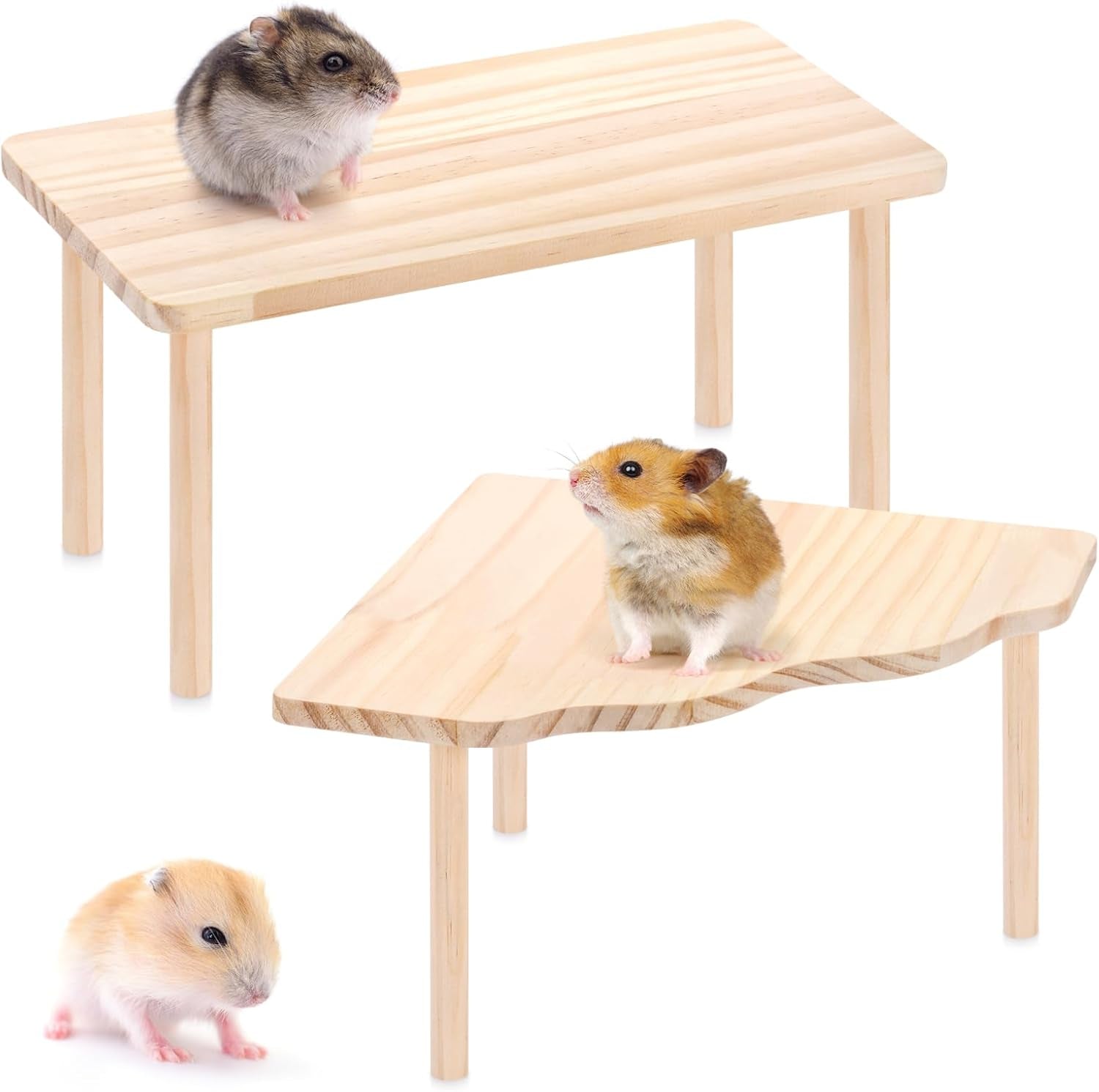 2-piece-set-hamster-play-wooden-platform-for-dwarf-syrian-hamsters-gerbils-mice-degus-or-other-small-pets