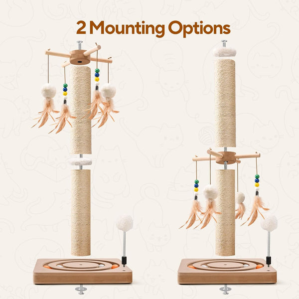 LIFLIX 25 Inches Cat Scratching Post with Interactive Toys, Sisal Cat Scratch Post with Sturdy Ball Track Base for Indoor Cats and Kittens6