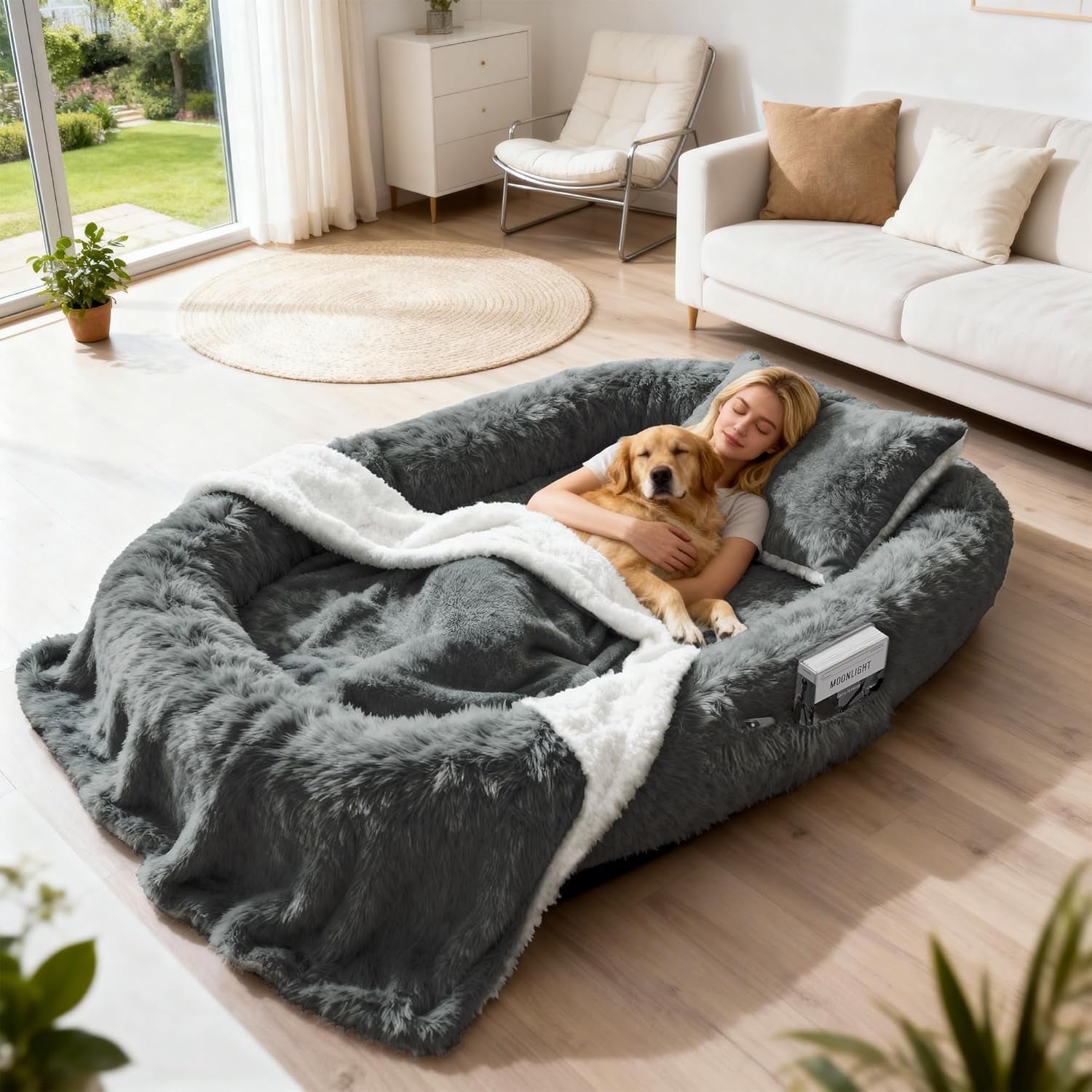 71-human-dog-bed-for-adult-giant-orthopedic-memory-foam-dog-sofa-bed-large-oversize-washable-faux-fur-pet-couch-with-plump-pillow-blanket-strap-dark-grey