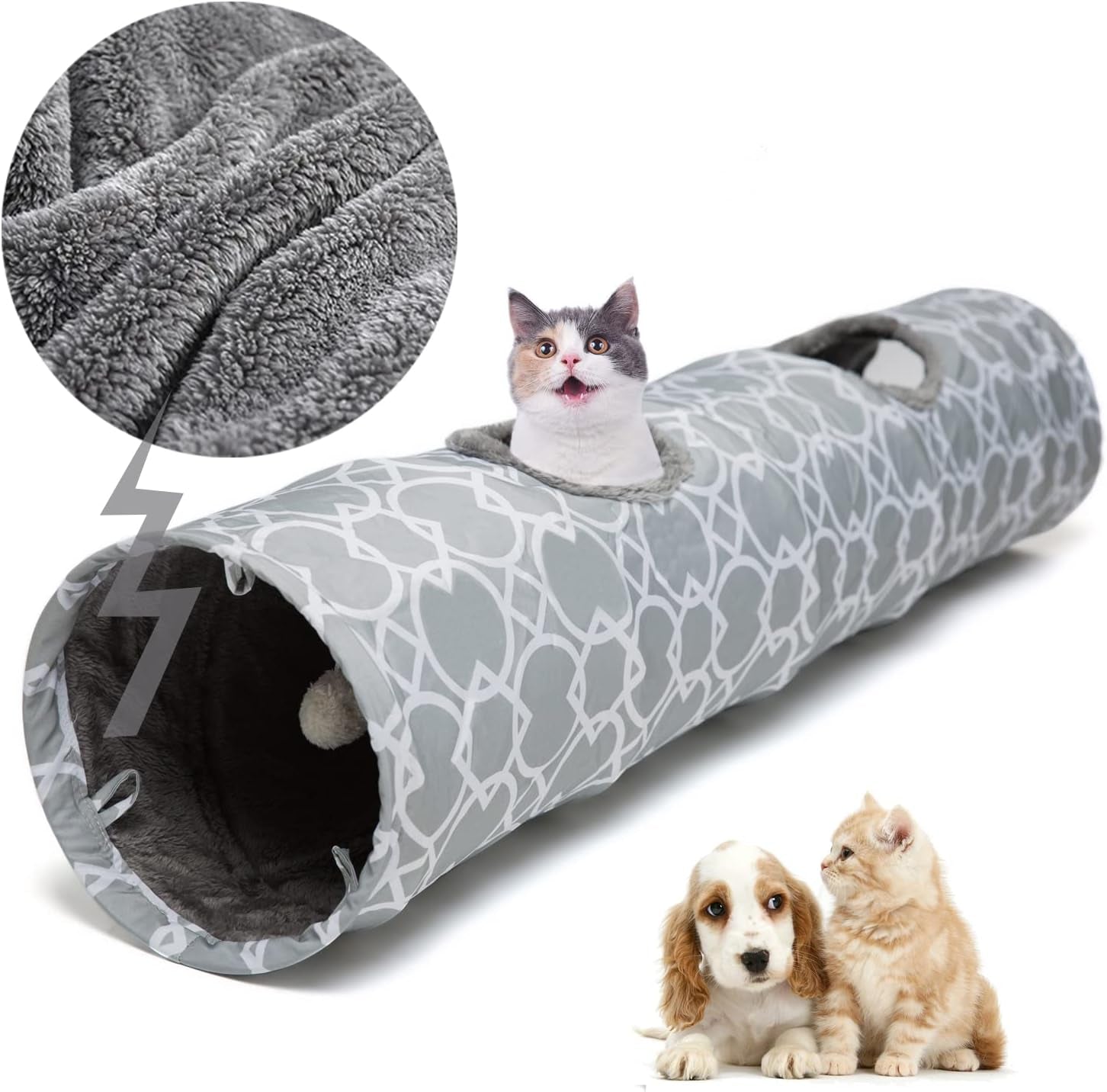 geometric-straight-cat-tunnel-with-plush-inside-cats-toys-collapsible-tunnel-tube-with-balls-for-rabbits-kittens-ferrets-puppy-diameter-9-8-inch
