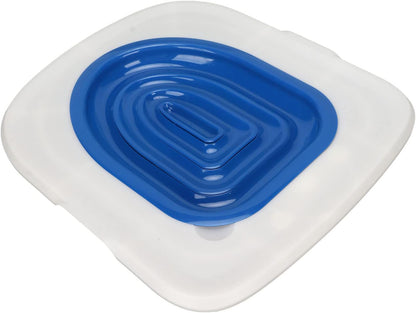 Reusable Cat Toilet Training Kit Universal round Elongated S ABS Trainer Tool for Kittens Pets Litter Box Alternative Potty System (White Tray, 1 Blue Inner Support)5
