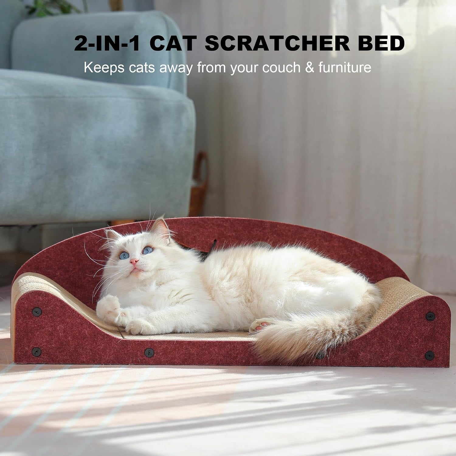 26-cat-scratcher-bed-large-scratcher-couch-for-indoor-cats-cardboard-scratcher-sofa-durable-scratch-pad-with-ball-furniture-protector-brown-large