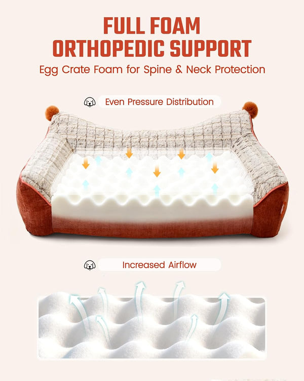 Orthopedic Dog Couch for Medium & Large Dogs, Waterproof Sofa Beds (43''×32''×8'')2