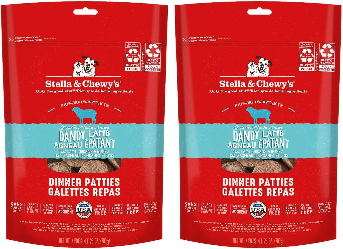 stella-chewys-freeze-dried-raw-dinner-patties-dandy-lamb-recipe-high-protein-grain-free-puppy-dog-food-perfect-for-picky-eaters-25-oz