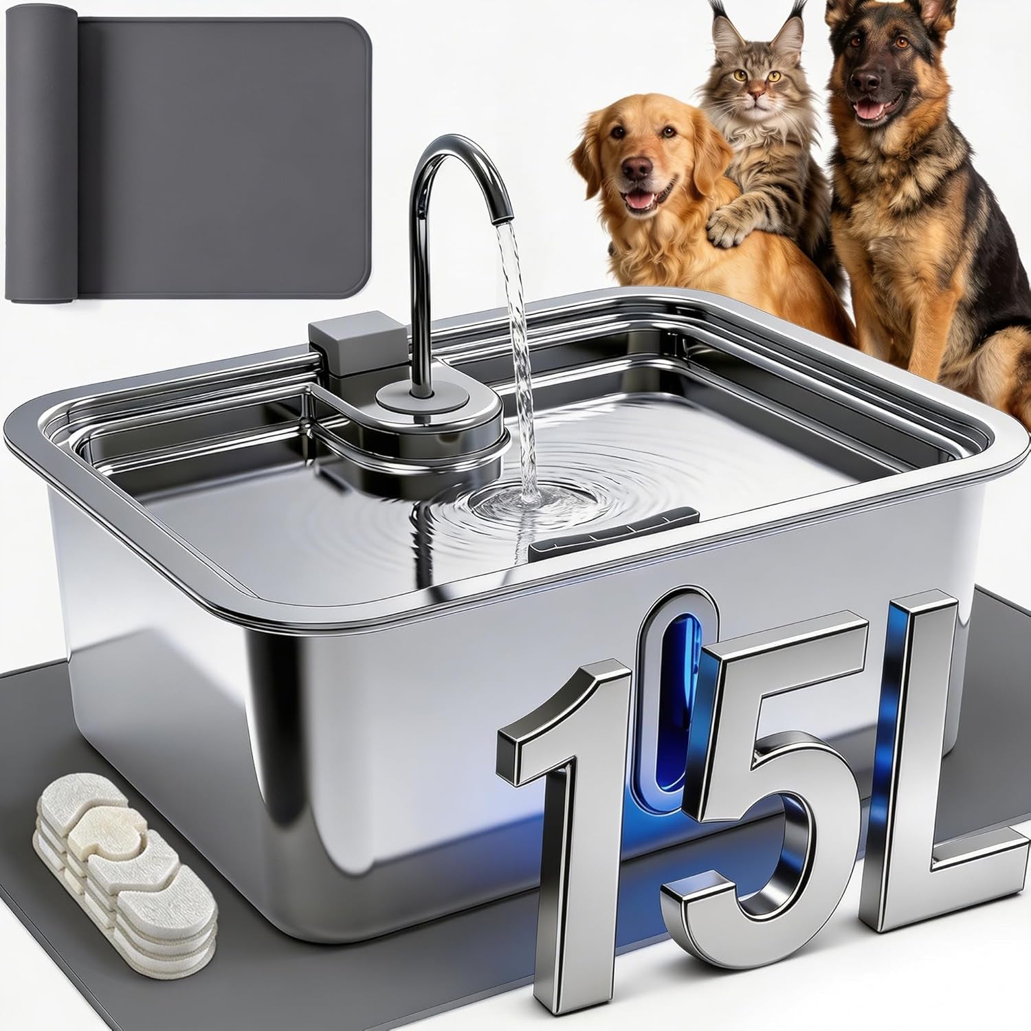 12l-3-17gal-dog-water-fountain-with-silicone-mat-3-filters-stainless-steel-multi-pet-water-dispenser-quiet-automatic-dog-water-bowl-dispenser-with-visible-window-alert-light-for-large-dogs-cats