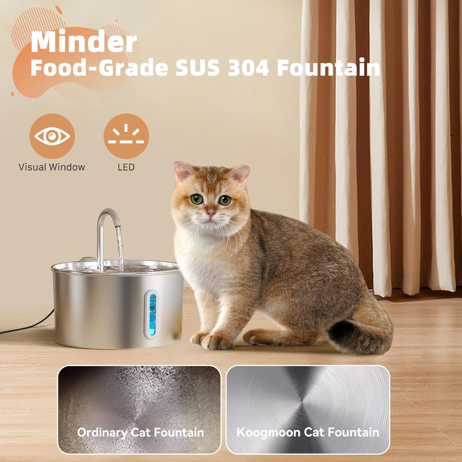 cat-water-fountain-stainless-steel-2-2-l-cat-fountain-for-drinking-automatic-pet-water-fountain-for-cats-inside-metal-cat-dog-water-dispenser-bowl-with-faucet-water-level-window-ultra-quiet-pump-automatic-metal-pet-water-fountain-for-cats-inside-cat-dog-water-dispenser-with-faucet-water-level-window-ultra-quiet-pump
