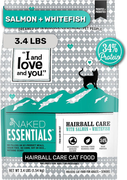 I and Love and You Naked Essentials Dry Cat Food - Salmon + Trout - Grain Free, Real Meat, No Fillers, Prebiotics + Probiotics, 3.4Lb Bag19