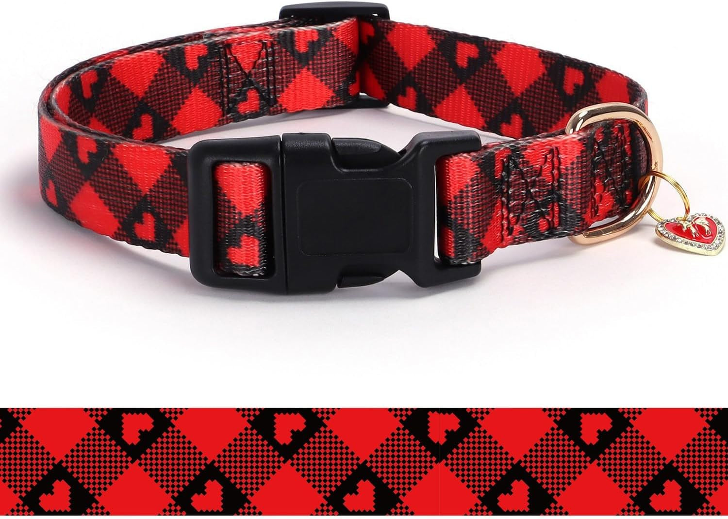 reflective-dog-collar-with-buckle-adjustable-safety-nylon-collars-for-small-medium-large-dogs-pink-m-breathable-nylon-collars-for-small-medium-large-dogs-no-chafing-on-walks-and-outdoor-hikes-metal-d-ring-night-safety