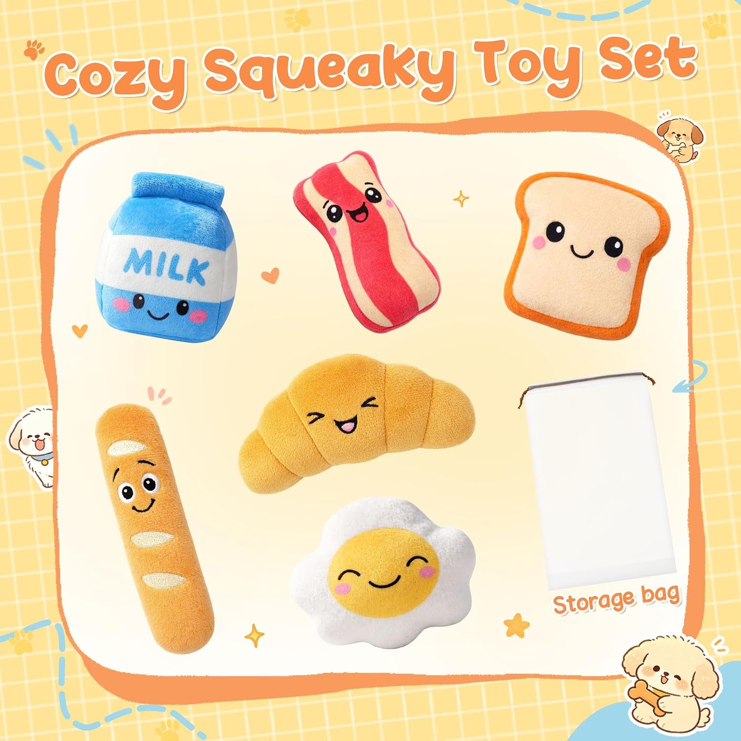 kipritii-dog-squeaky-toys-for-small-dogs-breakfast-themed-puppy-toys-to-keep-them-busy-plush-toys-with-squeaker-for-interactive-play-includes-storage-bag