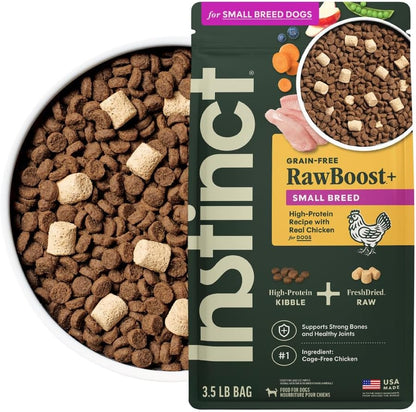 Instinct Rawboost Small Breed, Natural Dry Dog Food with Freeze-Dried Pieces, High Protein, Grain-Free Recipe - Real Chicken, 3.5 Lb. Bag1