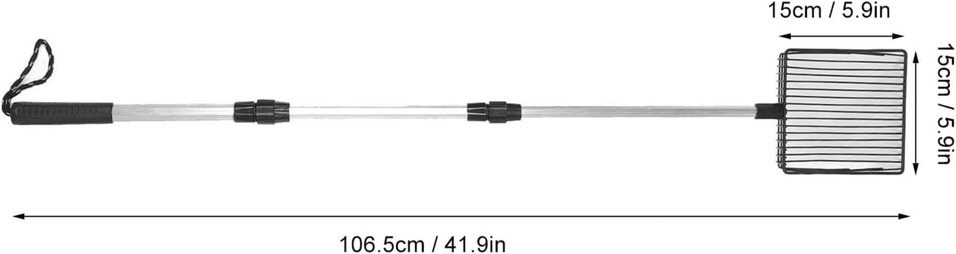 qiilu-metal-poop-scoop-extendable-cat-litter-scoop-lightweight-versatile-fine-screen-long-handle-pooper-scooper-cat-poop-sifter-pet-supplies-cats-litter-housebreaking-scoops-model-b-3-section