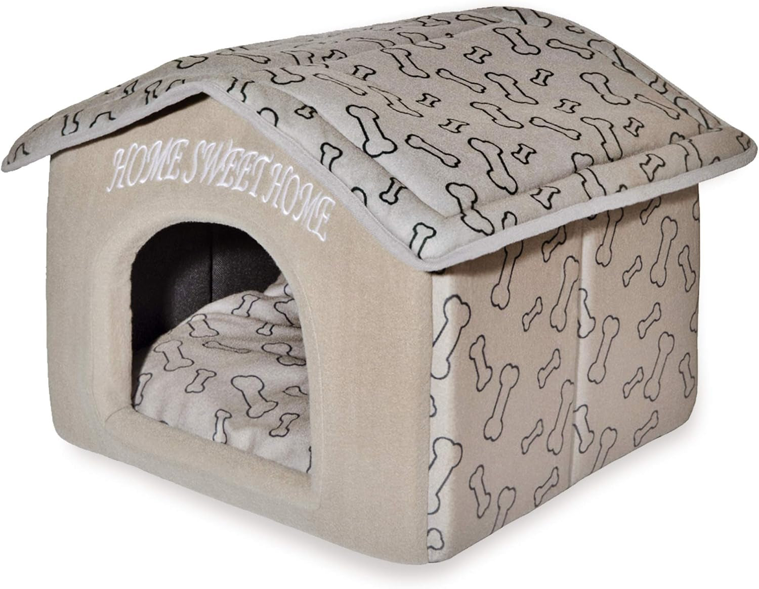 best-pet-supplies-cat-bed-for-indoor-cat-domed-tent-house-with-removable-pillow-covered-cat-cave-for-small-dog-puppies-and-all-breeds-of-cats-tan-19-x-19-x-h-19