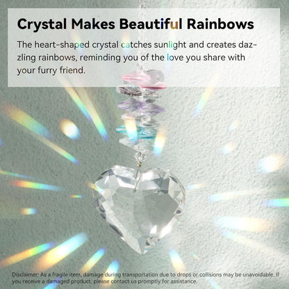 Dog Memorial Gifts for Loss of Dog, Pet Sympathy, Dog Memorial Suncatcher | Thoughtful Dogs and Cats Bereavement Remembrance Gifts, Natural Cat'S Eye Paw Crystal Suncatcher4