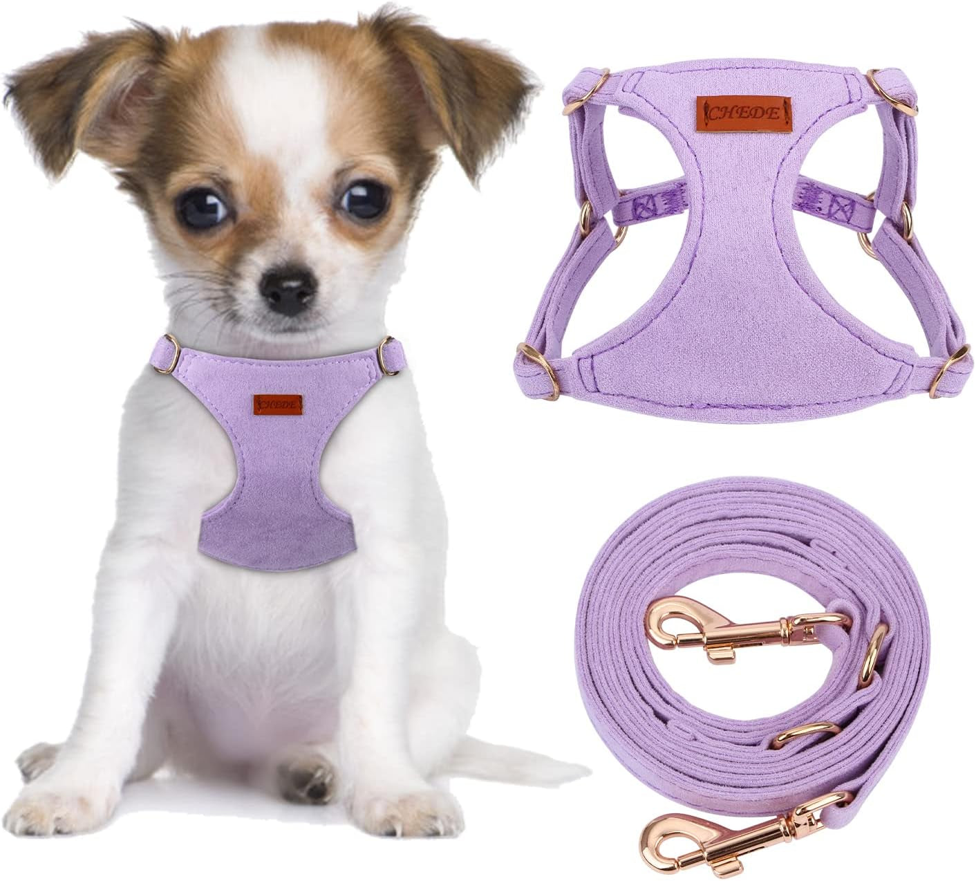 chede-no-pull-puppy-harness-and-multifunction-dog-leash-set-8-colors-soft-adjustable-no-choke-escape-proof-cute-lightweight-pet-vest-harness-for-small-and-medium-dog