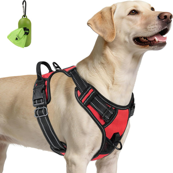 Joytale No Pull Dog Harness Medium Sized Dog, Front Clip, Black | Grab Handle for Instant Control, Padded & Adjustable Vest, Sturdy Metal D-Rings, for Safe Training & Daily Walking34