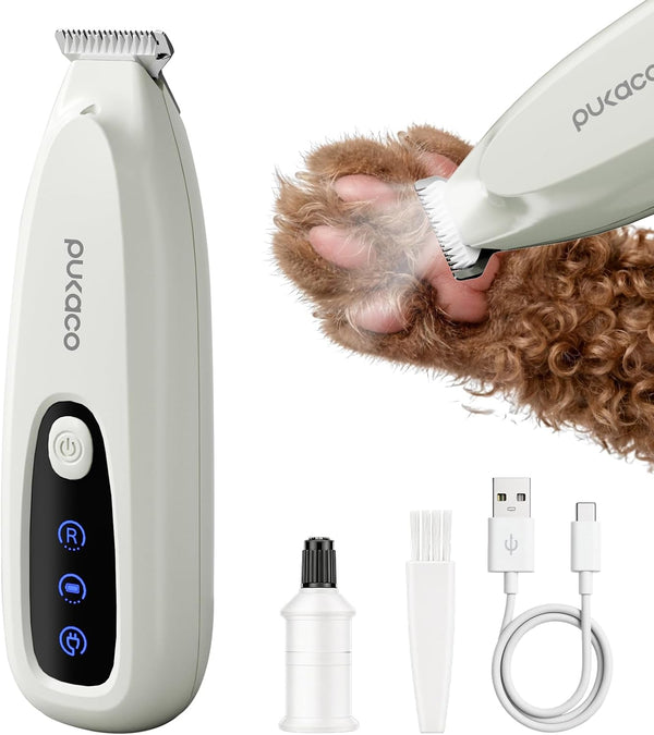 Upgraded Mini Dog Paw Trimmer with LED Light, Low Noise Small Pet Hair Trimmer 18Mm Wide Curved Blade, 35Db Cordless Waterproof Pet Paw Grooming Clippers for Dogs, Cats, Paws, Ears, Face, Rump1