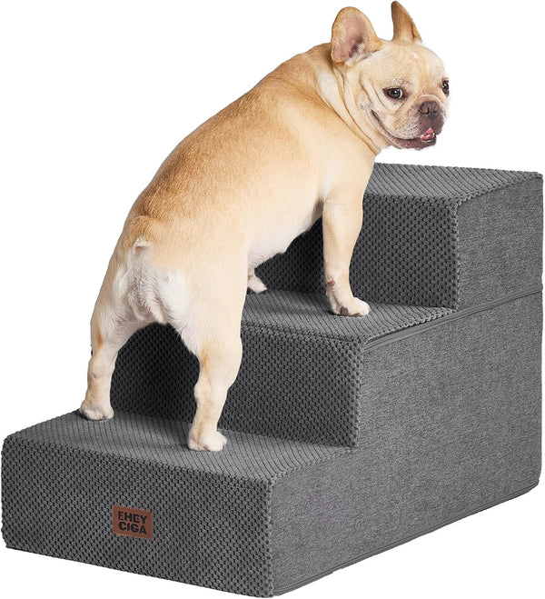 EHEYCIGA Dog Stairs for Bed 18" H, Dog 4-Steps for High Bed, Olive Green | Pet Steps for Small Dogs and Cats, Non-Slip Balanced Pet Ramp Indoor57