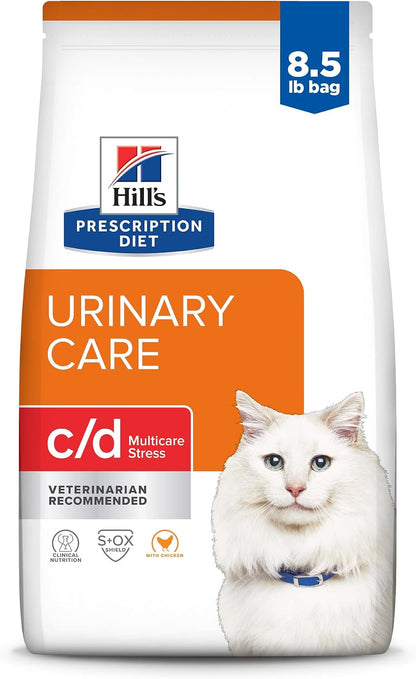 HILL'S PRESCRIPTION DIET C/D Multicare Stress Urinary Care Dry Cat Food | #1 Veterinarian Recommended, Chicken Recipe, 4 Lb. Bag18