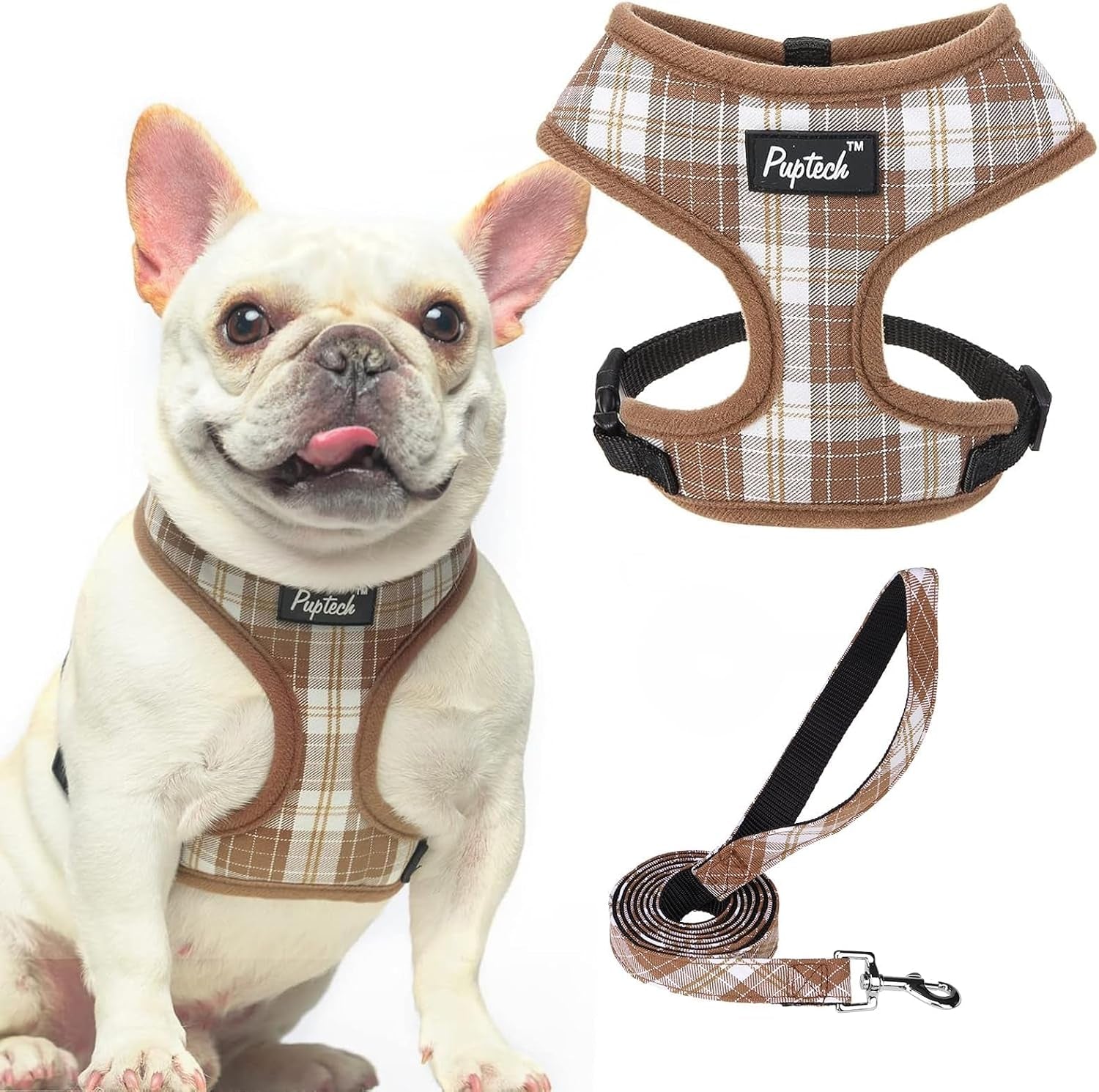 pupteck-soft-mesh-dog-harness-small-sized-and-leash-set-pet-puppy-cat-comfort-padded-vest-no-pull-harnesses-beige-s