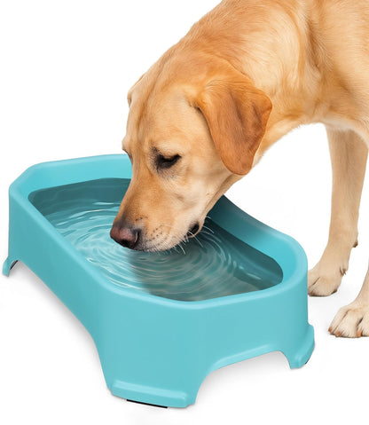 Neater Pet Brands Extra Large Water Bowl for Dogs, Outdoor Dog Water Bowl (1.25 Gallon XL Capacity), Big Trough Style Food Dish for Indoors or Outside, No Spill Large Dog Bowls, Gunmetal Grey23