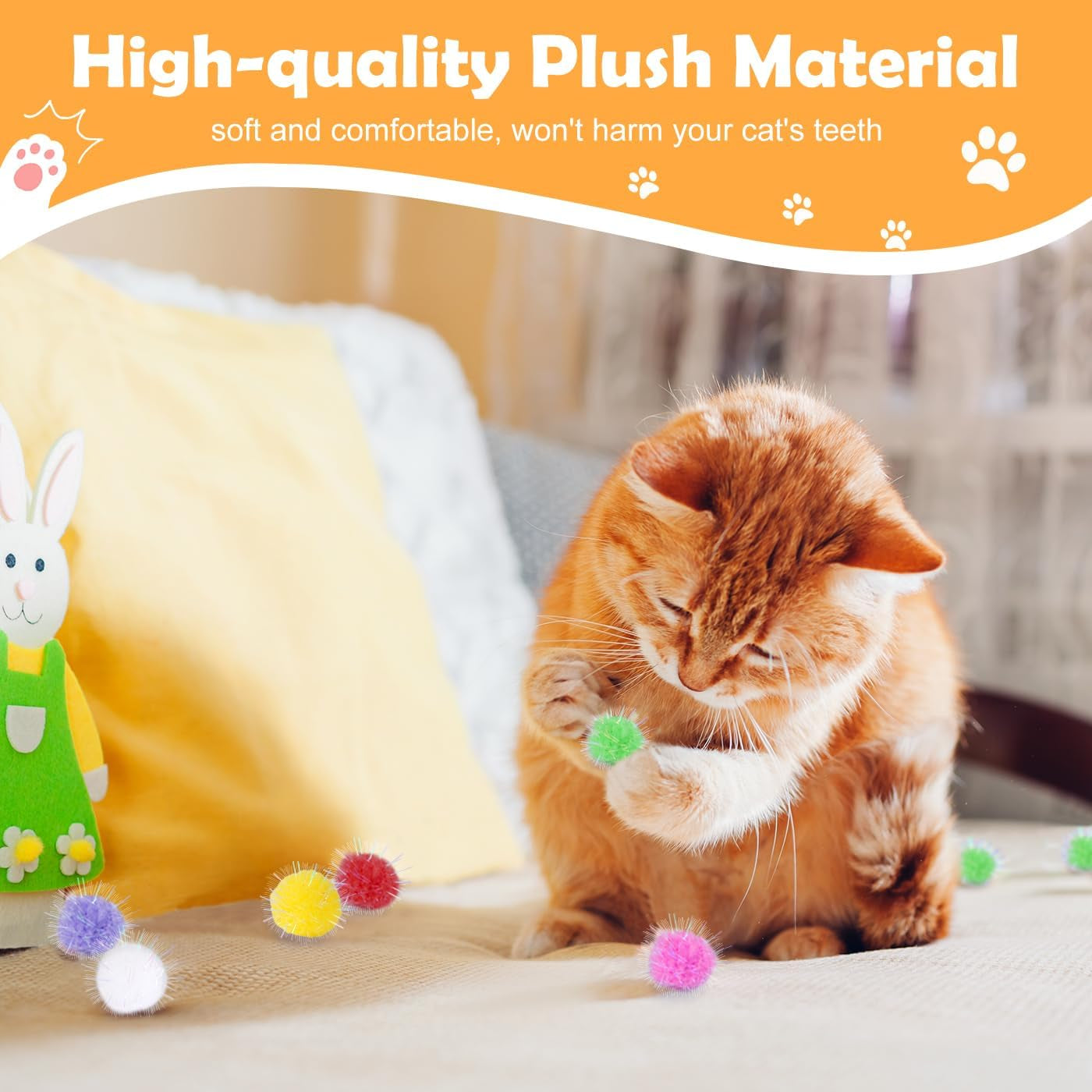 df-dualferv-60-pcs-cat-pom-pom-balls-interactive-cat-toys-sparkle-balls-for-cats-extra-large-and-fuzzy-for-exercise-and-entertainment-multicolor-1-5-inch