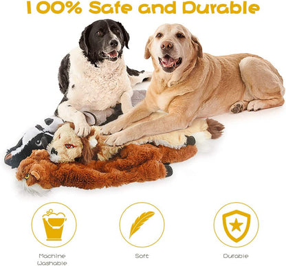 Dog Squeak Toys, No Stuffing Plush Dogs Chew Toy Bundle for Small Medium Large Breed Chewer Tough Durable Squeaky Pet Fetch Puppy Teething Chewing Interactive to Keep Them Busy Best Birthday Gift3
