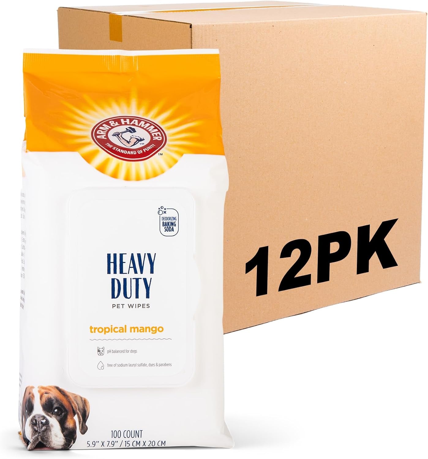 arm-and-hammer-for-pets-heavy-duty-multipurpose-dog-bath-wipes-mango-scent-all-purpose-wipes-remove-odor-and-refresh-your-dog-s-skin-between-baths-100-count-2-pack
