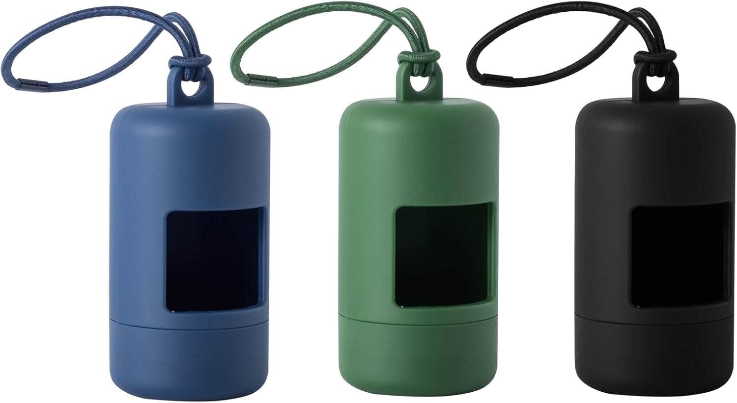 slson-3pack-dog-poop-bag-holder-for-leash-lightweight-pet-waste-bag-dispenser-with-leash-attachment-portable-plastic-doggie-poop-bag-dispensers-blue-green-black