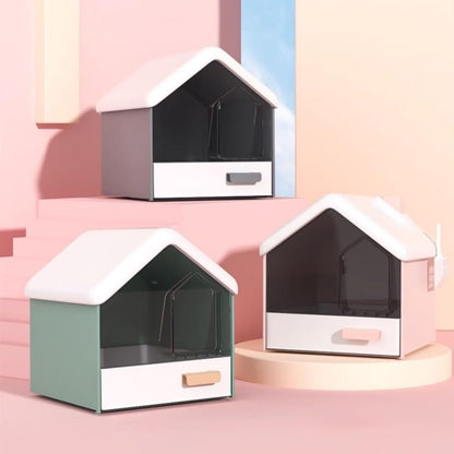 Pet Supplies, Hooded Cat Litter Box - Privacy, No Mess, Portable & Easy Clean(Pink)3