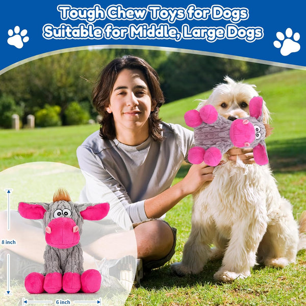 Loncoldy Plush Chew Toys for Large Dogs, Tough Crinkle Stuffed Animal Squeaky Interactive Toys for Small Medium Large Dogs, Keep Them Busy, Big Pet Toys7