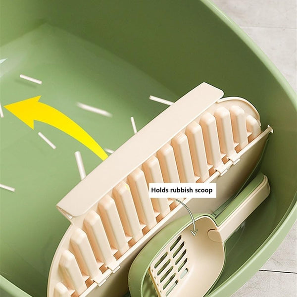 Pet Supplies, Enclosed Cat Litter Box for Large Cats, High Sided XL with Scoop(Green,Medium)7