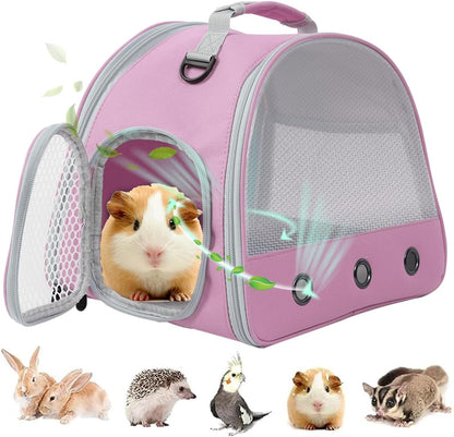 Guinea Pig Carrier Backpack, Clear Bubble Window Backpack for Guinea Pig, Bunny Rat Bird (Black, Carrier)19