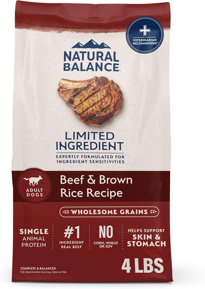 Natural Balance Limited Ingredient Adult Dry Dog Food - Complete Nutrition for Adult Dogs - Wholesome Grains Brown Rice Recipe - Limited Ingredient Formula - 24 Lb - Lamb & Brown Rice18